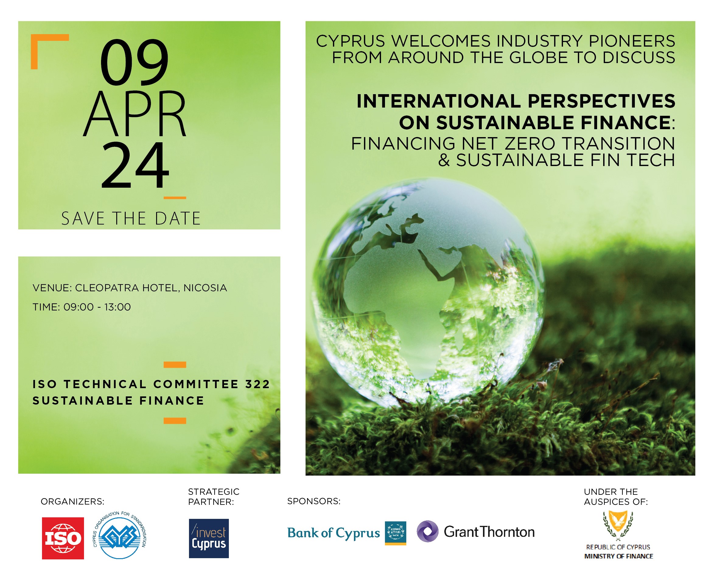 Save the Date 9 April 2024 International Perspectives on Sustainable Finance